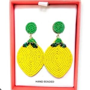 LEMON BEADED EARRINGS NWT